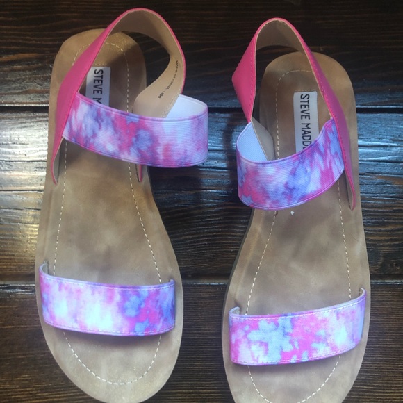 Steve Madden Pink Tie Dye Strap Sandal Size 7.5 - Picture 3 of 3